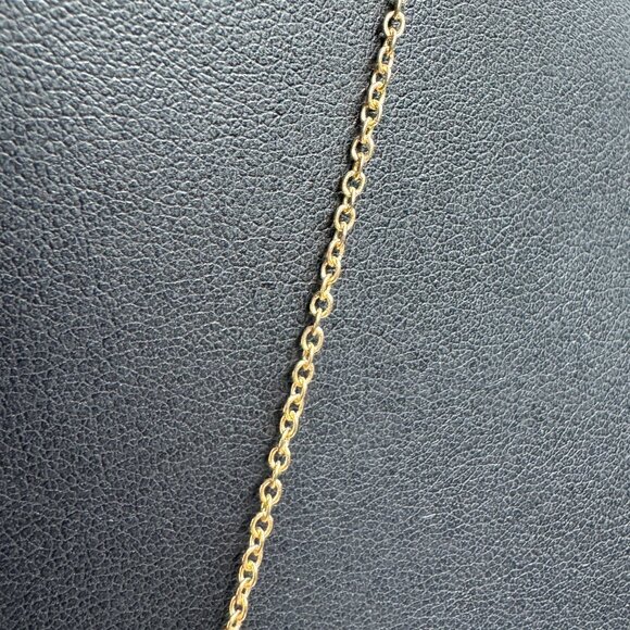 Gold Tone Chain Necklace Feathers Owl Pendant 20 inches - Picture 4 of 5